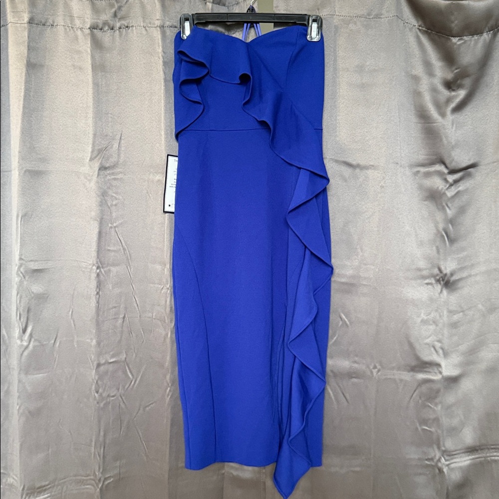 Adrianna Papell Royal Blue Strapless Dress NWT - Picture 3 of 7